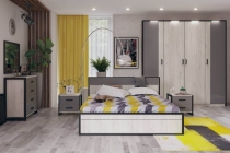 Комплект мебели для спальни Любимый дом Техно 4 Дуб Крафт белый Серый шифер