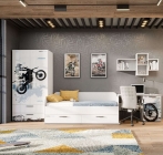 Комплект мебели для детской Любимый дом Мотокросс 3 Серый шелк с фотопечатью