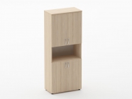 Шкаф высокий закрытый с нишей Персона Грата Glassy 6.19.111 Орех