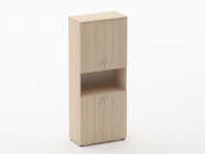 Шкаф высокий закрытый с нишей Персона Грата Glassy 6.19.111 Бук светлый