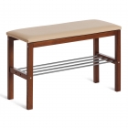 Банкетка Tetchair BERYL дерево / экокожа, 673149 см, темный орех/бежевый