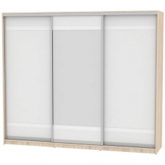 Шкаф-купе Аларти B-230х270х60-3ДСС-Белый-D9D10D9