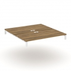 Двойной стол надставка на две опорные тумбы Рива CONCEPT CN.DSN-007 Сандал Янтарный Белый