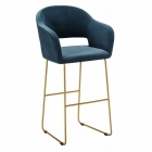 Кресло Бар R-home Oscar Б Diag blue/Линк золото