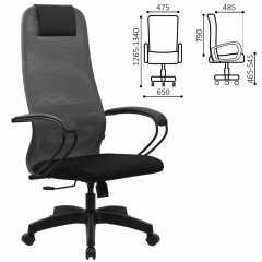 Кресло руководителя BRABIX BRABIX PREMIUM Ultimate EX-800 пластик Серое