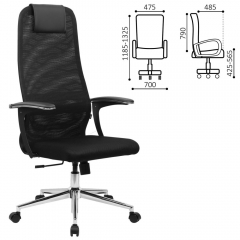 Кресло руководителя BRABIX BRABIX PREMIUM Ultimate EX-801 хром Черное