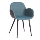 Стул Tetchair VALENTINO mod. PC45-2 / 1 шт. в упаковке металл/экокожа/ткань, 55 х 58 х 81 см, Turquoise бирюзовый/Grey серый/черный