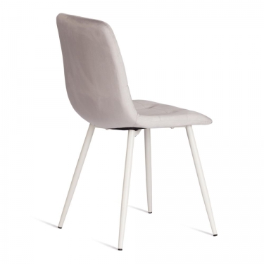 Стул Tetchair CHILLY mod. 7094-1 вельвет/металл, 44,5х52,5х86 см, light grey светло-серый HLR14 / белый