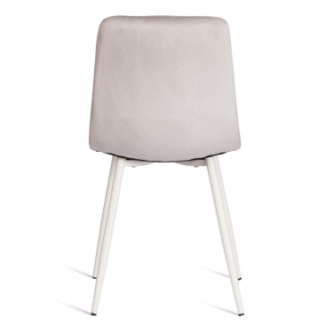 Стул Tetchair CHILLY mod. 7094-1 вельвет/металл, 44,5х52,5х86 см, light grey светло-серый HLR14 / белый