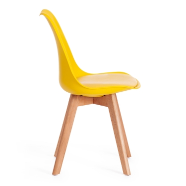 Стул Tetchair TULIP mod. 73 / 1 шт. в упаковке дерево/пластик/ПУ, 48.552.583cм, желтый