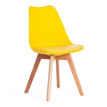 Стул Tetchair TULIP mod. 73 / 1 шт. в упаковке дерево/пластик/ПУ, 48.552.583cм, желтый