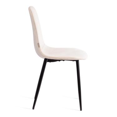 Стул Tetchair BREEZE mod. JSC-58 Велюр/металл , 44 х 53 х 86 см, beige бежевый HLR2 / черный