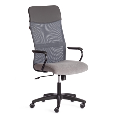 Кресло Tetchair PRACTIC мп флок/кож/зам , серый/металлик, 29/W-12/36