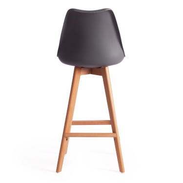 Стул барный Tetchair TULIP BAR mod. C1014H-1 пластик/дерево, 42 х 47,5 х 104 см, Grey серый 92717 / натуральный