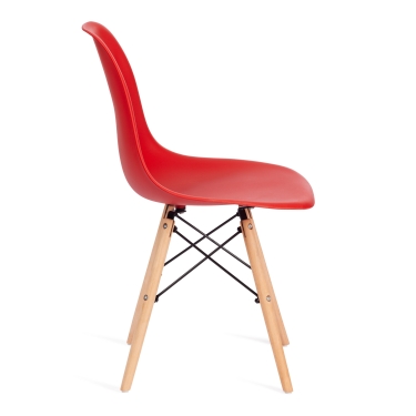 Стул Tetchair CINDY EAMES mod. 001 / 1 шт. в упаковке дерево бук/металл/сиденье пластик, 51x46x82.5см, красный/red