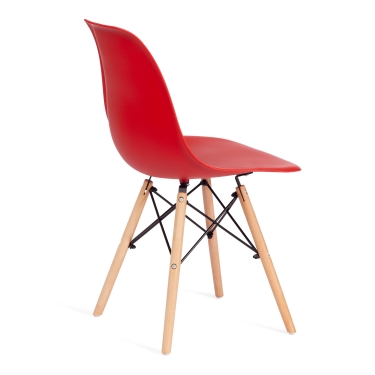 Стул Tetchair CINDY EAMES mod. 001 / 1 шт. в упаковке дерево бук/металл/сиденье пластик, 51x46x82.5см, красный/red