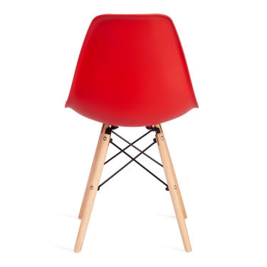 Стул Tetchair CINDY EAMES mod. 001 / 1 шт. в упаковке дерево бук/металл/сиденье пластик, 51x46x82.5см, красный/red