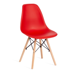 Стул Tetchair CINDY EAMES mod. 001 / 1 шт. в упаковке дерево бук/металл/сиденье пластик, 51x46x82.5см, красный/red
