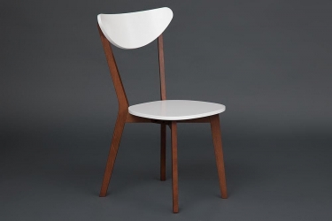Стул Tetchair MAXI Макси / 1 шт. в упаковке каркас бук, сиденье, спинка - мдф, 86 х 48.5 х 54.5 см, Белый + Коричневый