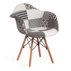 Кресло Tetchair CINDY SOFT EAMES mod. 101 / 1 шт. в упаковке дерево бук/металл/мягкое сиденье/ткань, 61 х 60 х 80 см , black/white черный/белый