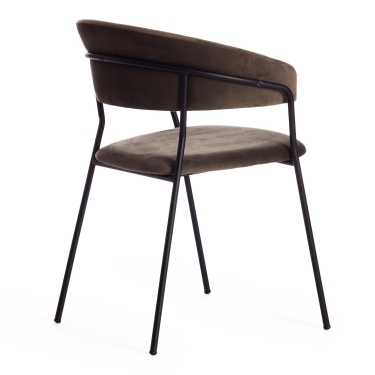 Кресло Tetchair TURIN mod. 0129571 / 1 шт. в упаковке металл/вельвет, 56х50х78 см, хаки S108 85 DARK TAN/черный