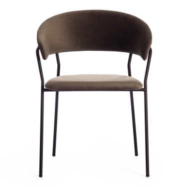 Кресло Tetchair TURIN mod. 0129571 / 1 шт. в упаковке металл/вельвет, 56х50х78 см, хаки S108 85 DARK TAN/черный