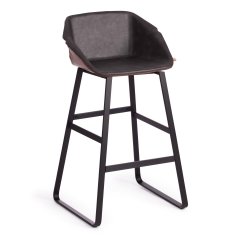 Стул барный Tetchair DORO mod. 9088S / 1 шт. в упаковке пластик/металл/эко кожа, 53,5 х 52 х 74 х 97,5 см , Grey Cерый 7 / Brown Коричневый 9 / черный