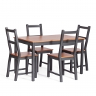 Обеденный комплект Tetchair Соната стол + 4 стула / Sonata dining set массив сосны, стол 120х75х73см стул 41х50х95см, антик /графит