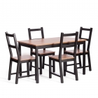 Обеденный комплект Tetchair Соната стол + 4 стула / Sonata dining set массив сосны, стол 120х75х73см стул 41х50х95см, антик/черный
