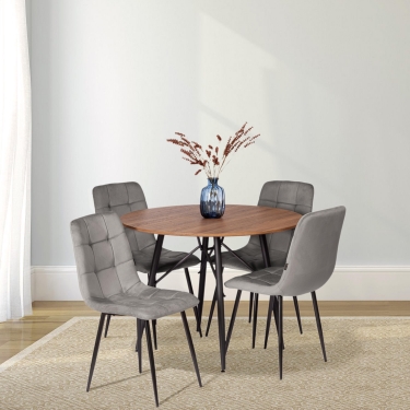 Стул Tetchair CHILLY mod. JSC-220 Велюр/металл , 44,5х52,5х88 см, Dark grey темно-серый HLR24 / черный