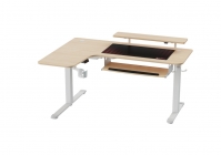 Стол письменный для компьютера угловой с электрической регулировкой по высоте Eureka EUREKA ERK-EHD-L60R-MW правый, клен