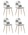 Комплект из четырех стульев Stool Group Валенсия SN пэчворк черно-белый 4 шт