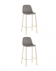Комплект из двух стульев Stool Group Валенсия SN велюр серый золотые ножки 2 шт