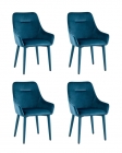Комплект из четырех стульев Stool Group Диана сине-зеленый, обивка мебельный велюр