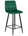 Стул полубарный DOBRIN DOBRIN OLIVIA черные матовые ножки, зелёный велюр 108-64