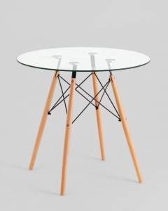 Стол круглый Stool Group EAMES DSW NEW D80 прозрачный стеклянный