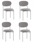 Стул Stool Group Бриф SN велюр серый каркас светло-серый муар 4 шт