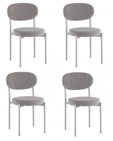 Стул Stool Group Бриф SN велюр серый каркас светло-серый муар 4 шт