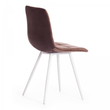 Стул Tetchair CHILLY mod. 7095-1 / 1 шт. в упаковке ткань/металл, 45x53х88 см, высота до сиденья 50 см, коричневый barkhat 12/белый