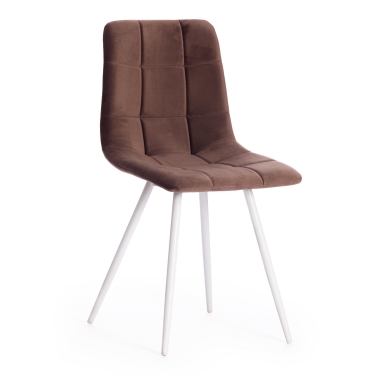 Стул Tetchair CHILLY mod. 7095-1 / 1 шт. в упаковке ткань/металл, 45x53х88 см, высота до сиденья 50 см, коричневый barkhat 12/белый