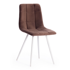 Стул Tetchair CHILLY mod. 7095-1 / 1 шт. в упаковке ткань/металл, 45x53х88 см, высота до сиденья 50 см, коричневый barkhat 12/белый