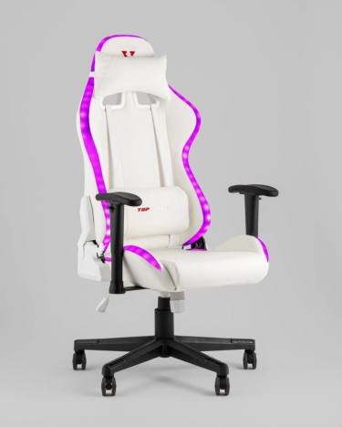 Кресло геймерское с подсветкой Stool Group TopChairs GMM-080 белый на черной базе