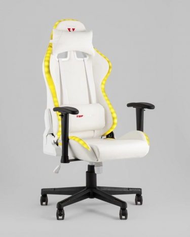 Кресло геймерское с подсветкой Stool Group TopChairs GMM-080 белый на черной базе