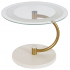 Стол журнальный Мебелик Дуэт 13Н Золото, слоноая кость / стекло прозрачное