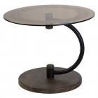 Стол журнальный Мебелик Дуэт 13Н Черный, дуб маррон / стекло тонированное