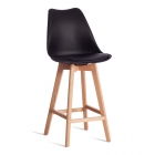 Стул барный Tetchair TULIP BAR mod. C1014H-1 / 1 шт. в упаковке пластик/дерево, 42 х 47,5 х 104 см, Black Черный 3010/ натуральный