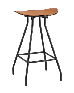 Стул полубарный Stool Group Jerry ПБ черный с коричневой подушкой