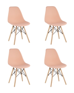 Стул Stool Group Eames Style DSW персиковый 4 шт. комплект разборный каркас