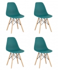 Стул Stool Group Eames Style DSW темно-бирюзовый 4 шт. комплект разборный каркас