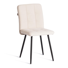 Стул обеденный Tetchair Medeo LT, велюр, молочный/черный, 4, 45х56х89 см